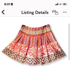 Anthropologie SugarLips Silk Skirt Sz S Pink Mini Peasant Folk Artsy Festival